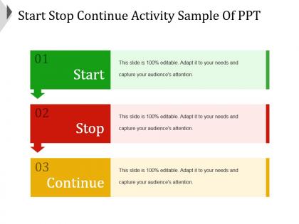 Start stop continue activity sample of ppt