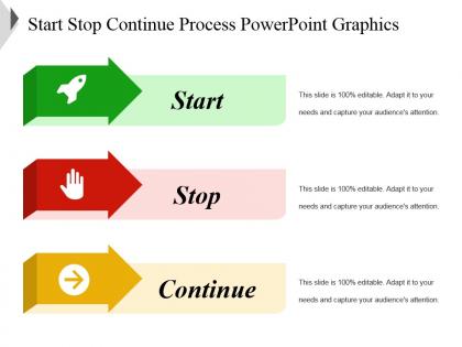 Start stop continue process powerpoint graphics