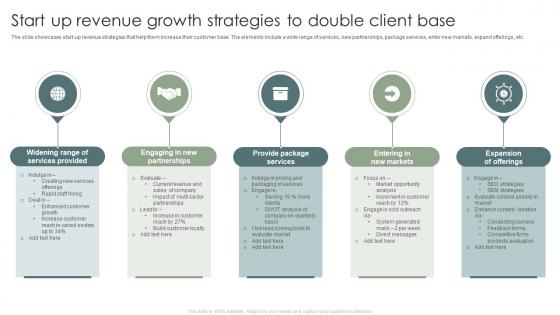 Start Up Revenue Growth Strategies To Double Client Base