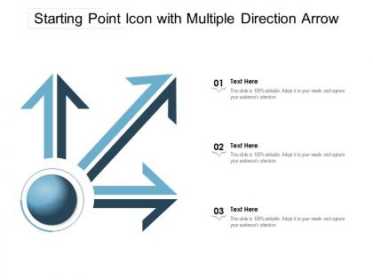 Starting point icon with multiple direction arrow