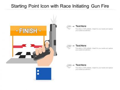 Starting point icon with race initiating gun fire