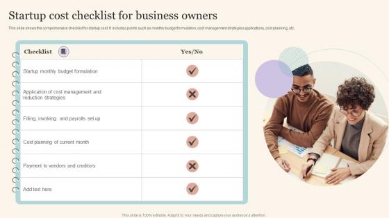 Startup Cost Checklist For Business Owners