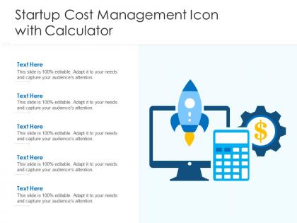 Startup cost management icon with calculator