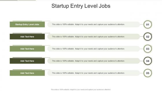 Startup Entry Level Jobs In Powerpoint And Google Slides Cpb