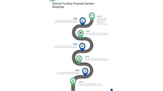 Startup Funding Proposal Sample Roadmap Slide6 One Pager Sample Example Document