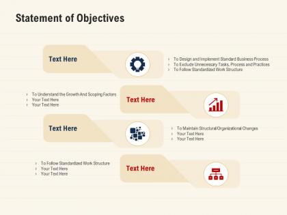 Statement of objectives standardized work structure ppt powerpoint ideas