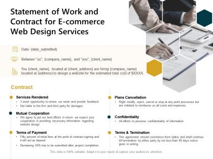 Statement of work and contract for e commerce web design services ppt powerpoint presentation ideas