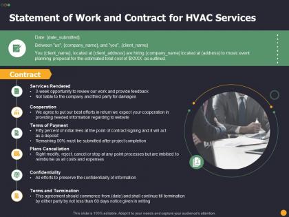 Statement of work and contract for hvac services ppt powerpoint presentation