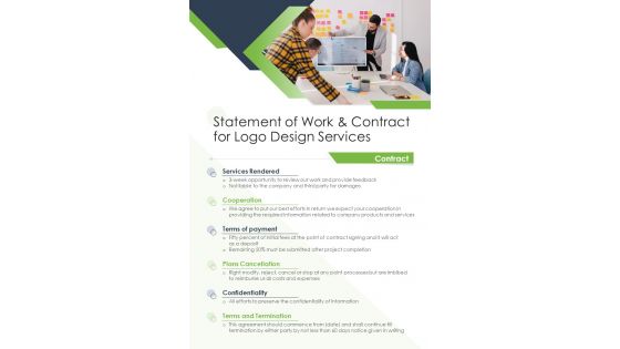 Statement Of Work And Contract For Logo Design Services One Pager Sample Example Document
