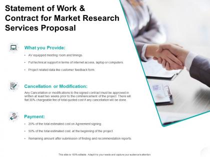 Statement of work and contract for market research services proposal ppt powerpoint presentation