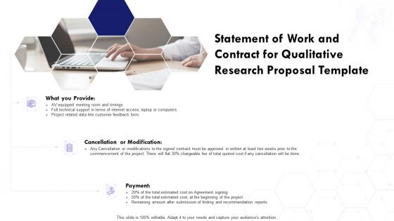 Statement of work and contract for qualitative research proposal template ppt visual aids