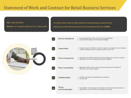 Statement of work and contract for retail business services ppt gallery
