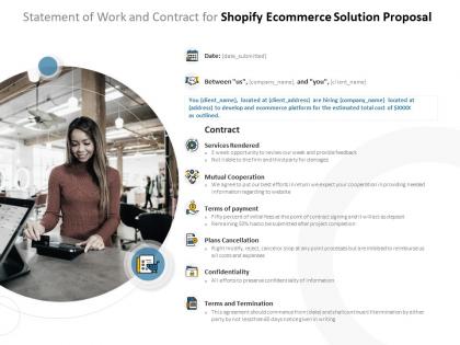 Statement of work and contract for shopify ecommerce solution proposal ppt powerpoint presentation