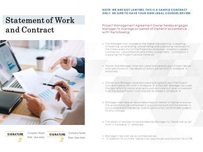Statement of work and contract ppt powerpoint presentation visual aids