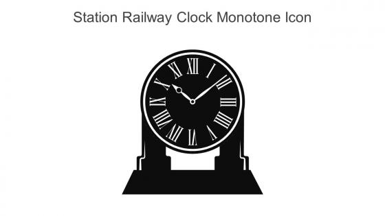 Station Railway Clock Monotone Icon In Powerpoint Pptx Png And Editable Eps Format