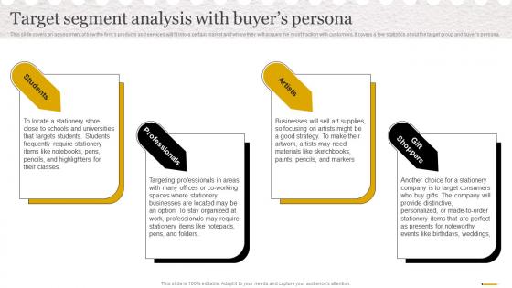 Stationery Business Plan Target Segment Analysis With Buyers Persona BP SS