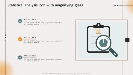 Statistical Analysis Icon With Magnifying Glass