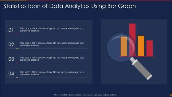 Statistics icon of data analytics using bar graph