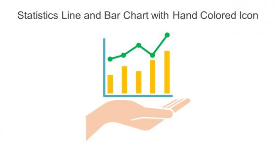 Statistics Line And Bar Chart With Hand Colored Icon In Powerpoint Pptx Png And Editable Eps Format