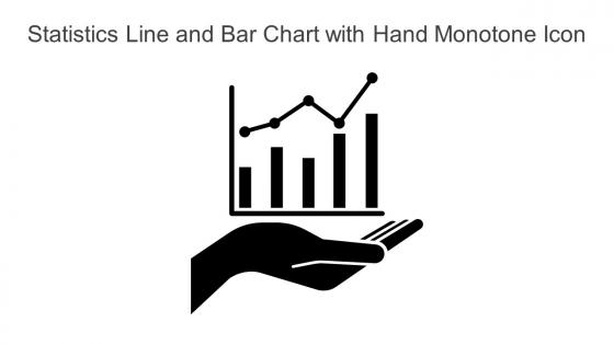 Statistics Line And Bar Chart With Hand Monotone Icon In Powerpoint Pptx Png And Editable Eps Format