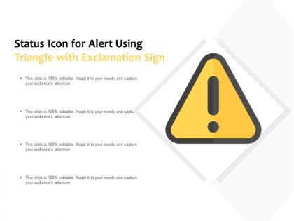 Status icon for alert using triangle with exclamation sign