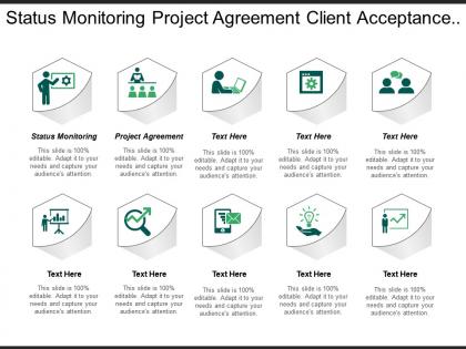 Status monitoring project agreement client acceptance test steady state