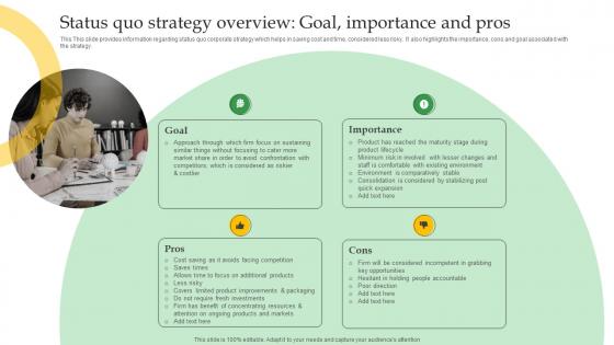 Status Quo Strategy Overview Crucial Corporate Strategies Associated Strategy SS