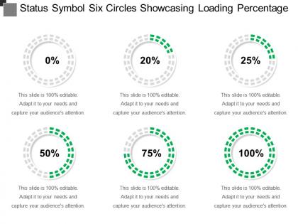 Status symbol six circles showcasing loading percentage