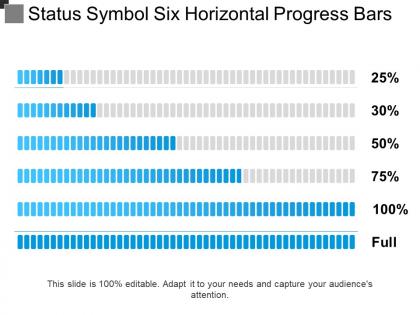 Status symbol six horizontal progress bars