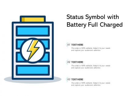 Status symbol with battery full charged