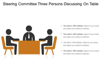 Steering committee three persons discussing on table