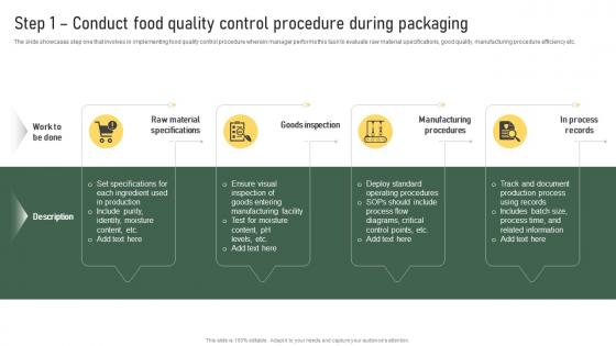 Step 1 Conduct Food Quality Control Procedure During Packaging Strategic Food Packaging