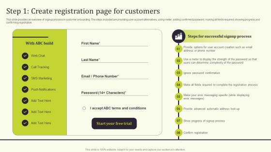 Step 1 Create Seamless Onboarding Journey To Increase Customer Response Rate