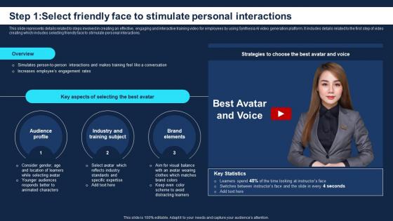 Step 1 Select Friendly Face To Stimulate How To Use Synthesia AI For Converting AI SS V