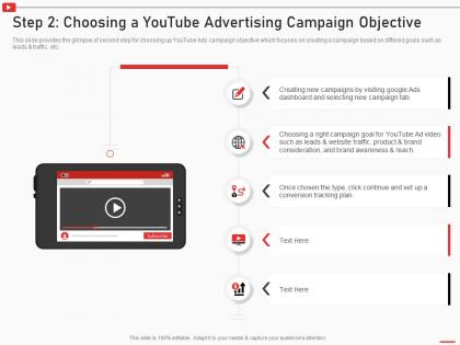 Step 2 choosing a youtube advertising campaign objective how to use youtube marketing
