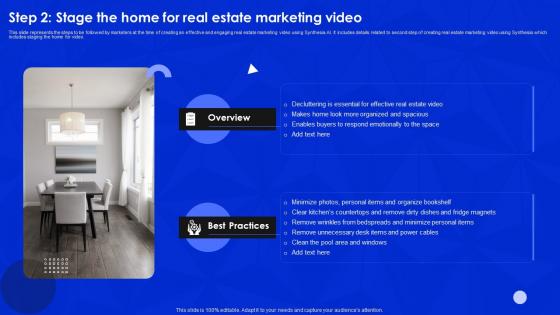 Step 2 Stage The Home For Real Estate Synthesia AI Video Generation Platform AI SS