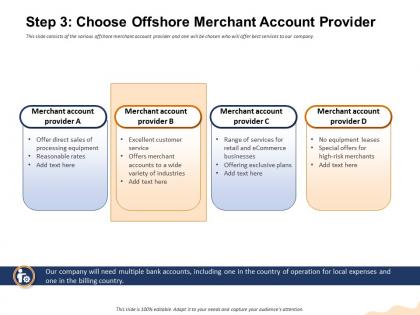 Step 3 choose offshore merchant account provider m1461 ppt powerpoint presentation show backgrounds
