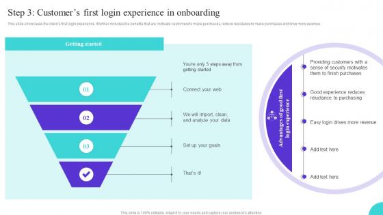 Step 3 Customers First Login Experience In Onboarding Ppt Sample