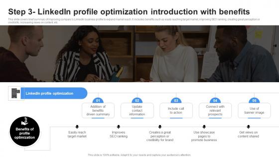 Step 3 Linkedin Profile Optimization Linkedin Marketing Channels To Improve Lead Generation MKT SS V