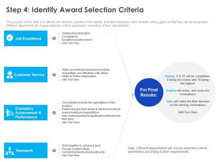 Step 4 identify award selection criteria ppt powerpoint presentation infographics tips