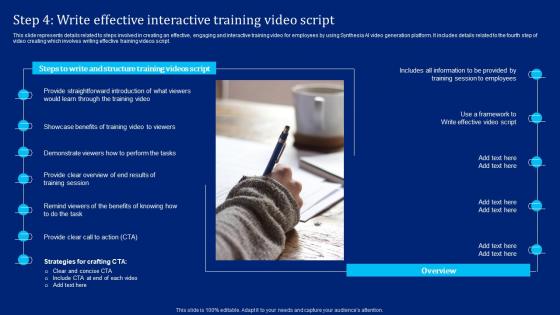 Step 4 Write Effective Interactive Training Video Script Implementing Synthesia AI SS V