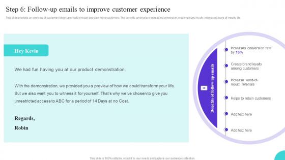Step 6 Follow up emails onboarding journey to enhance user interaction