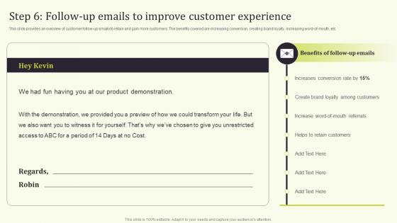 Step 6 Follow Up Emails Seamless Onboarding Journey To Increase Customer Response Rate