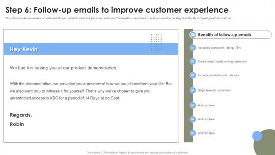 Step 6 Follow Up Emails To Improve Strategies To Improve User Onboarding Journey