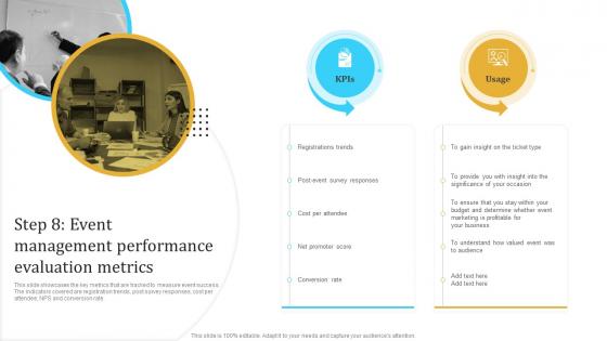 Step 8 Event Management Performance Evaluation Engaging Audience Through Virtual Event MKT SS V