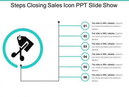 Steps closing sales icon ppt slide show