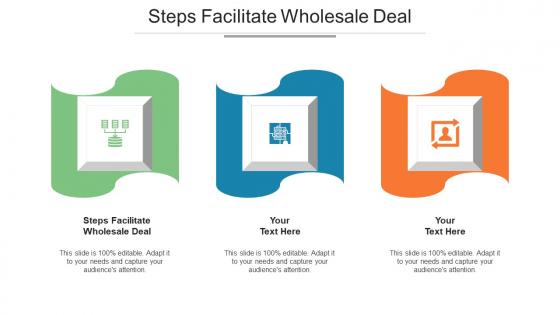 Steps Facilitate Wholesale Deal Ppt Powerpoint Presentation Icon Show Cpb