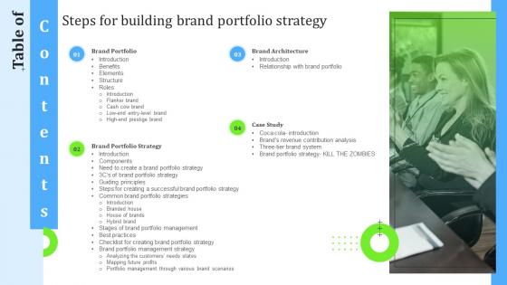 Steps For Building Brand Portfolio Strategy Table Of Contents Ppt File Good