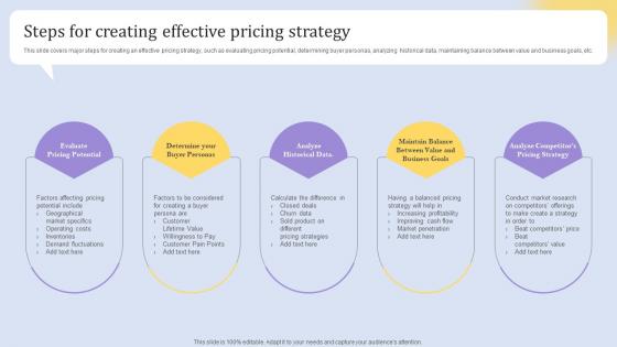 Steps For Creating Effective Pricing Strategy Elements Of An Effective Product Strategy SS V