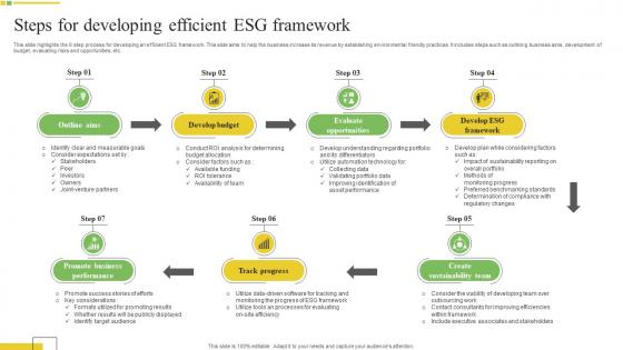 Steps For Developing Efficient Esg Framework